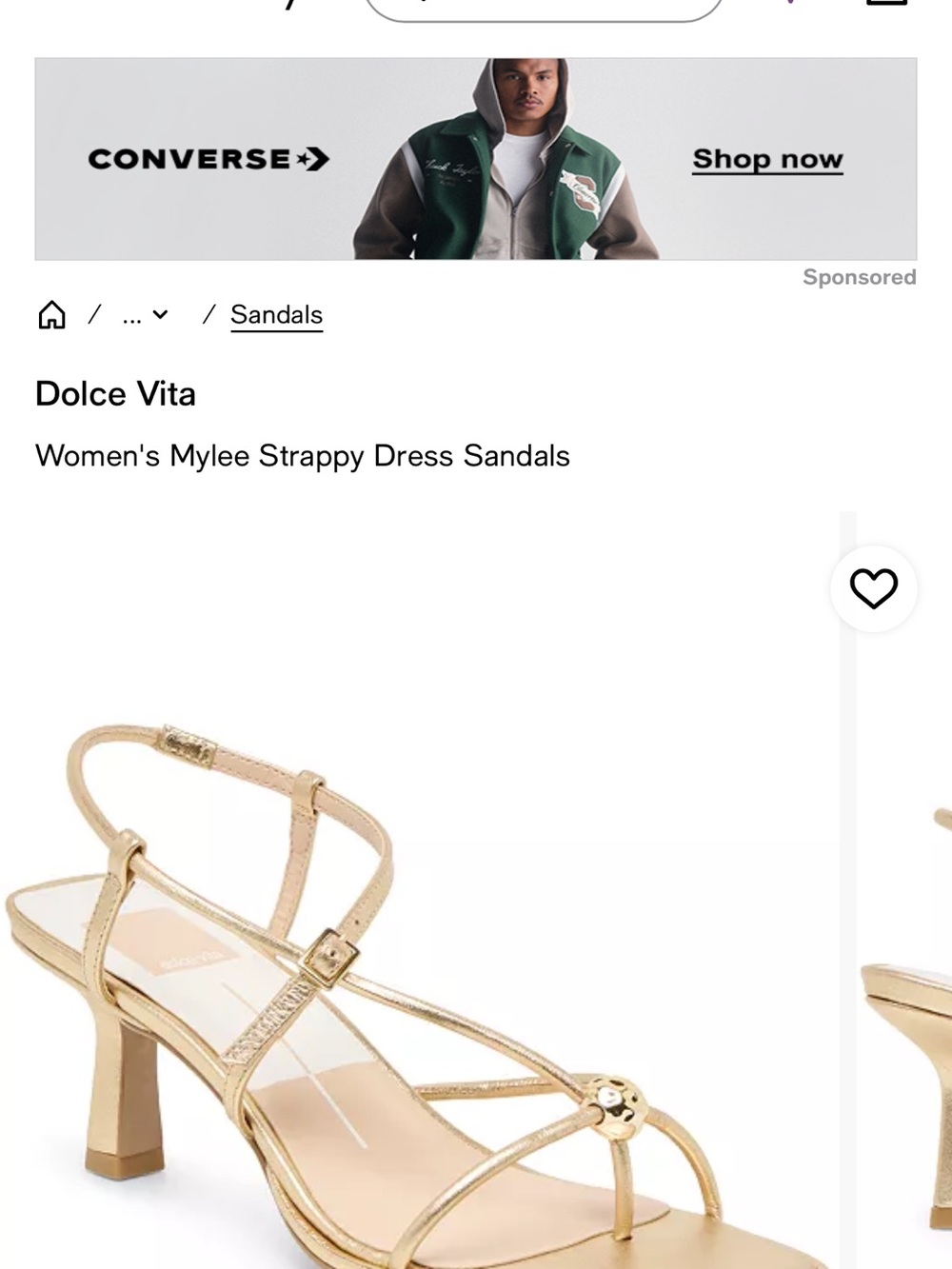 Dolce Vita Metallic Gold Strappy Mid-Heel Sandals